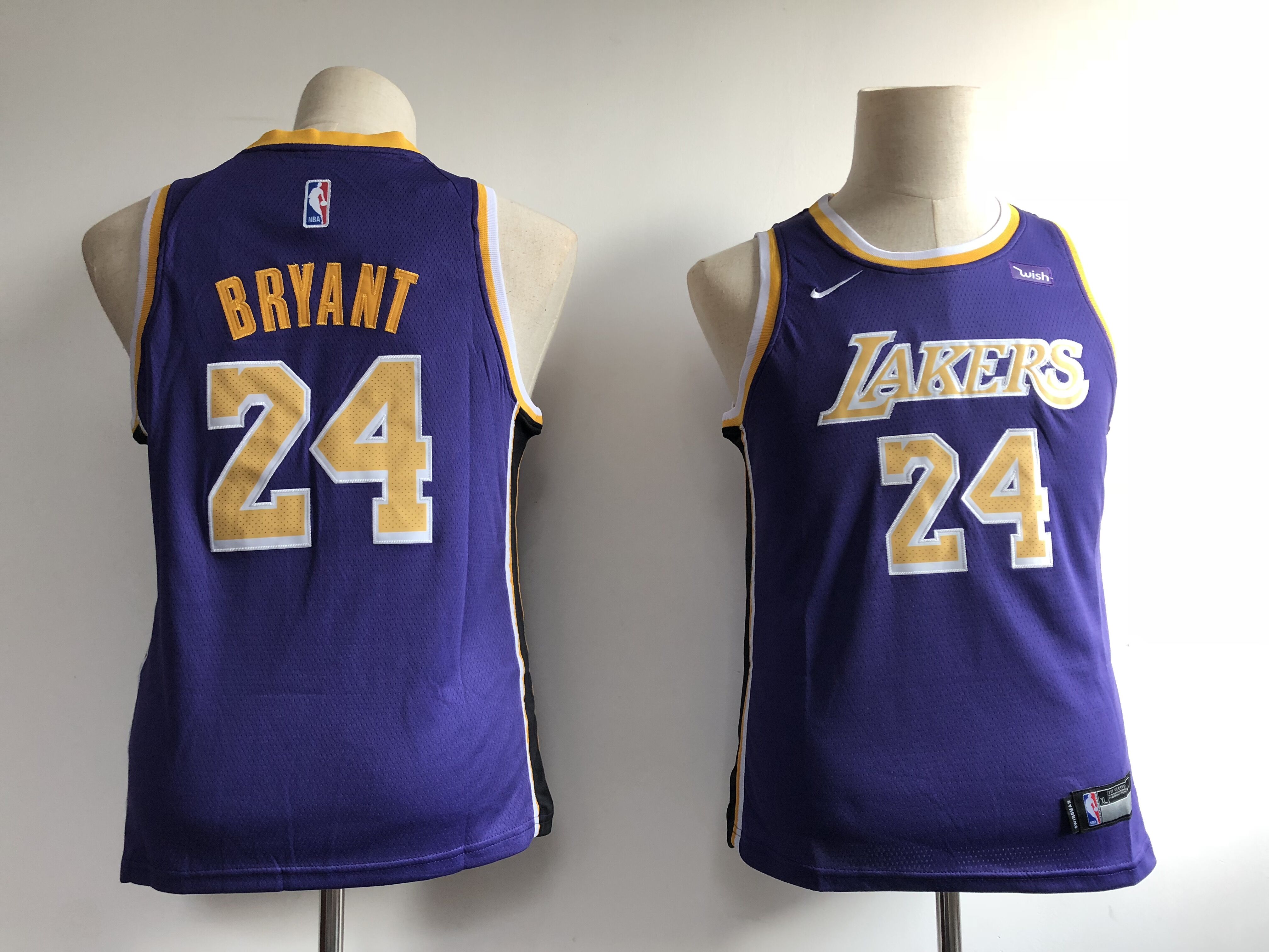 2020 Youth Los Angeles Lakers 24 Bryant purple city edition game Nike NBA jersey